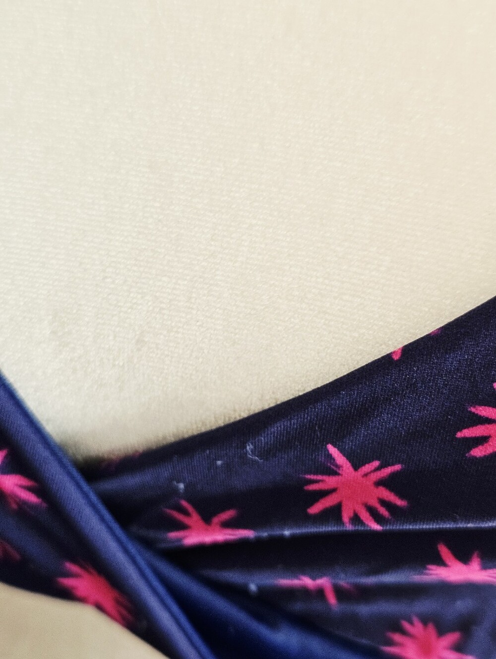 Lands End Reversible Women's Navy Swim WrapBikini Set with Pink Starburst Print - Picture 9 of 9